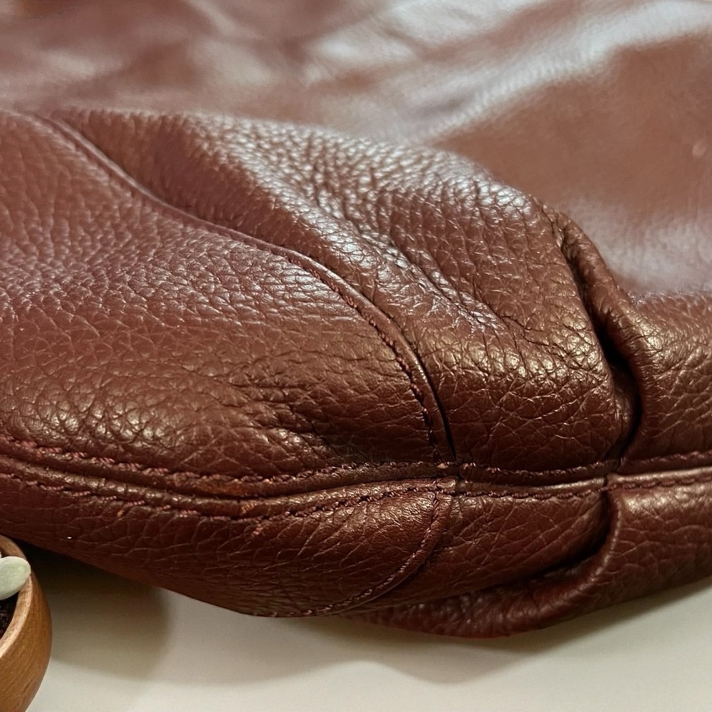 Michael Kors Burgundy Leather Charm Tassel Hobo Bag - Picture 6 of 13